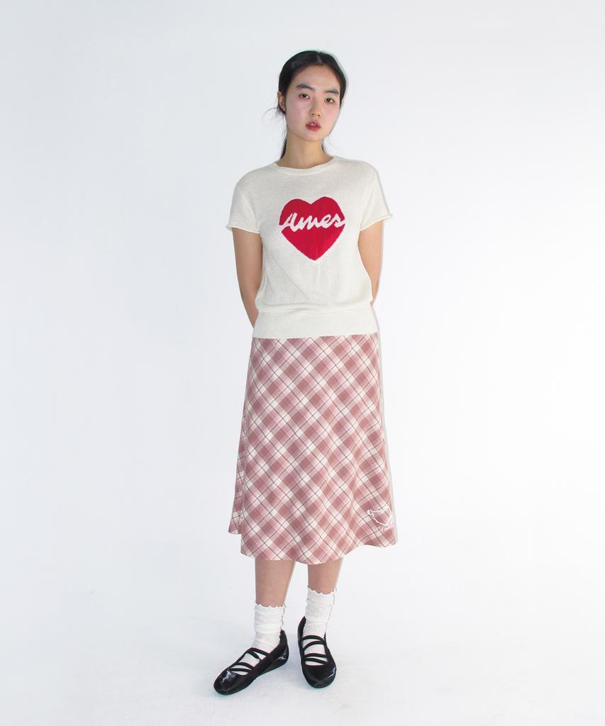 Ames Worldwide Grace Flared Midi Skirt Pink