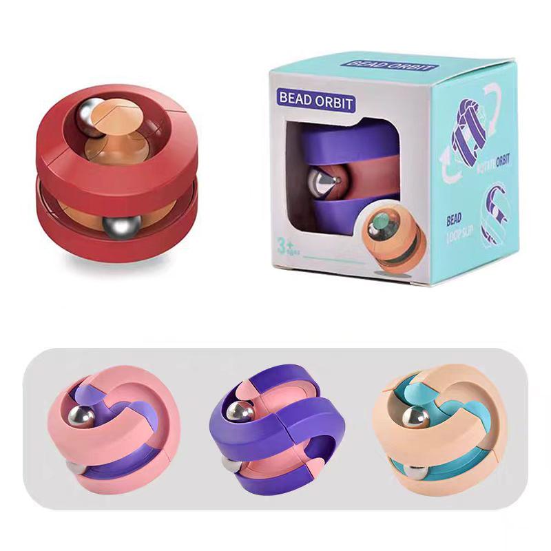 2PCS Rotating Orbit Ball Fidget Spinner Infinity Puzzle Cube Novelty Anxiety Stress Relieve Toys Gifts for Teenager Boys Girls