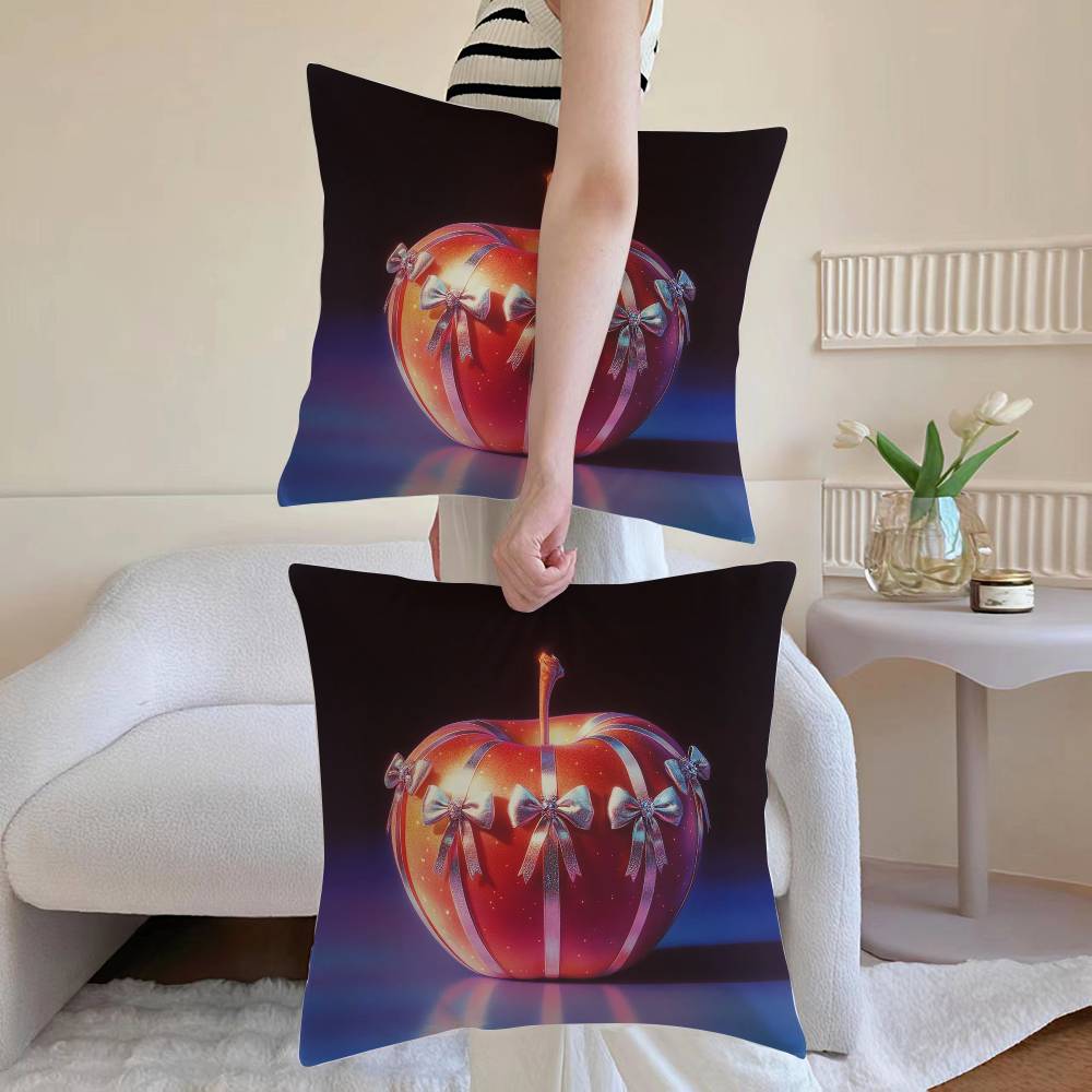 Christmas Apple Pillow Case Sofa and Living Room Decorative Cushion Covers Dust-proof and Mite-proof Invisible Zipper