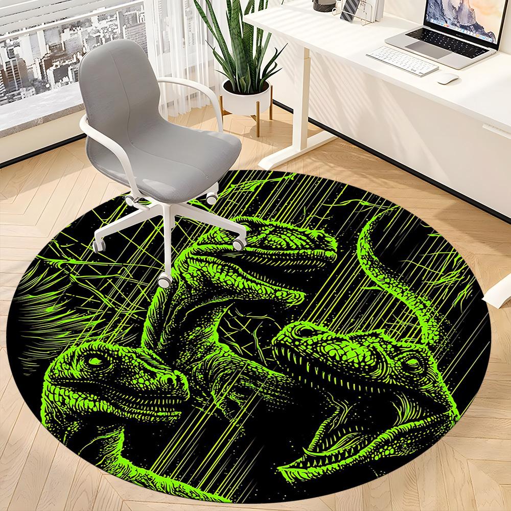 1pc Jurassic Dinosaurs Office Round Area Rug, Under Office Chairs Bedroom Living Room Home Decor A0926106