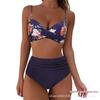 New Sexy High-Waisted Cross-Strap Two-Piece Bikini