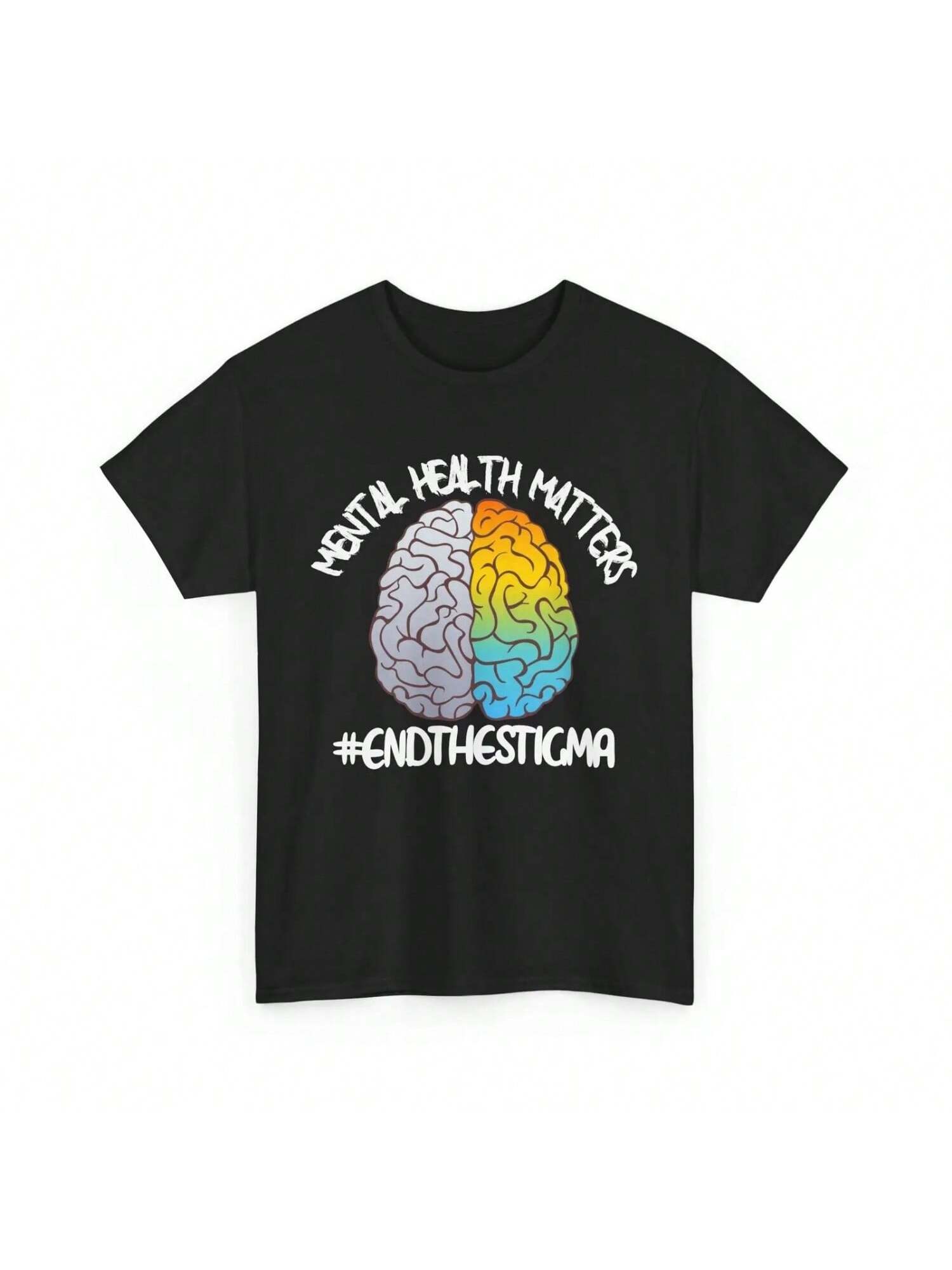End The Stigma unisextal Health Awareness Cute T Shirt S разноцветный