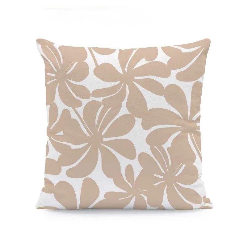 Fashion Beige Geometric Cushion Arrow Petal Lace Texture Cushion Pillow Cover 45X45cm Polyester Decor Living Room Pillowcase