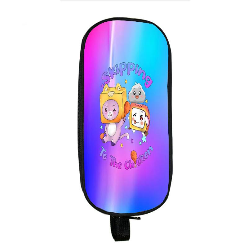 Lankybox Boxy And Foxy Robot Pencil Case Big Storage Box Portable Girls Pen Bag Double Layer School Pouch Kawaii Stationery Case
