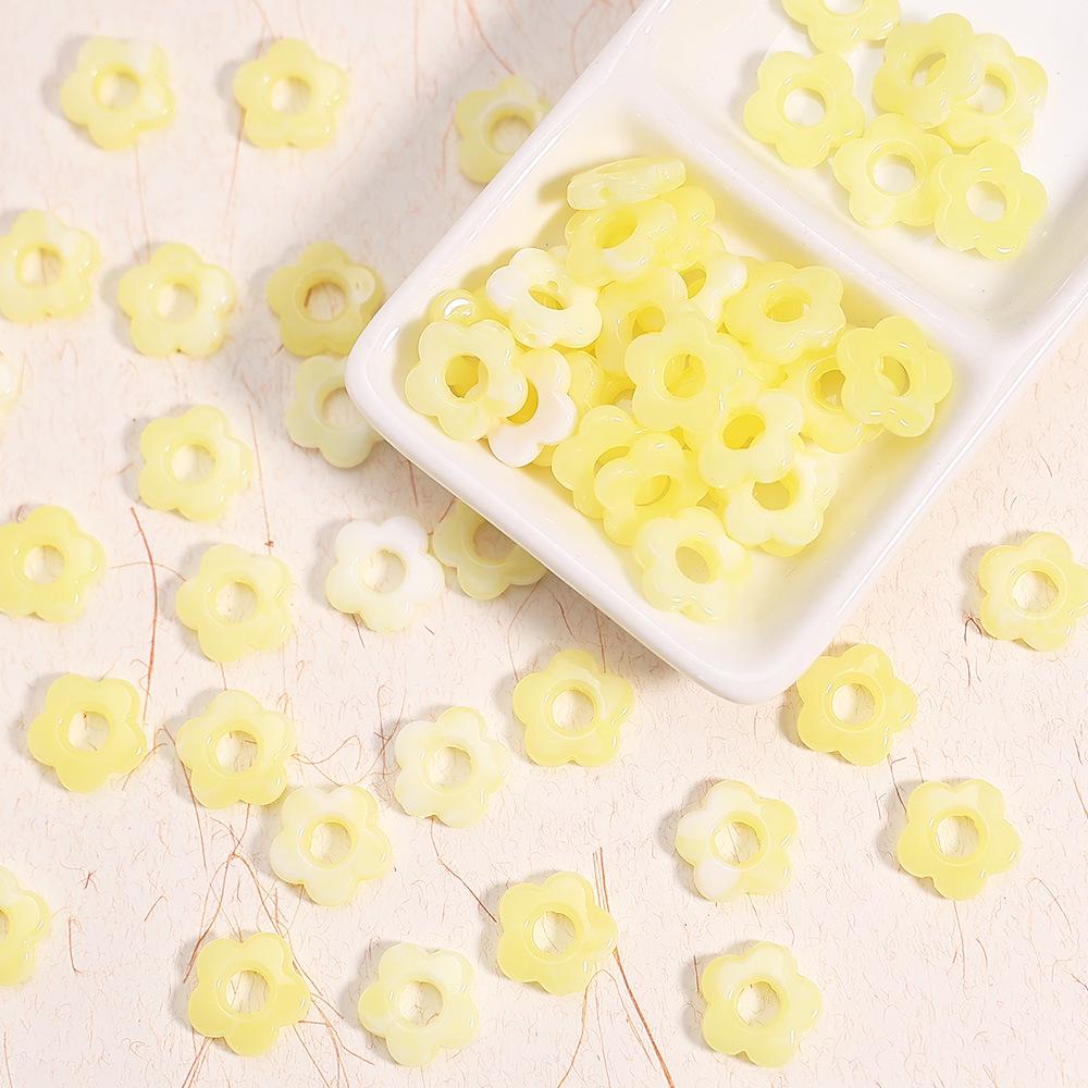 16mm Gradient Plum Blossom Resin Beads, Five-Petal Flower for Handmade DIY Bracelets & Necklaces