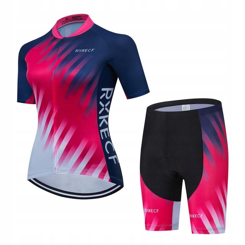 Womens Cycling Jersey Bib Shorts Set Breathable Quick-Dry Road Bike Apparel
