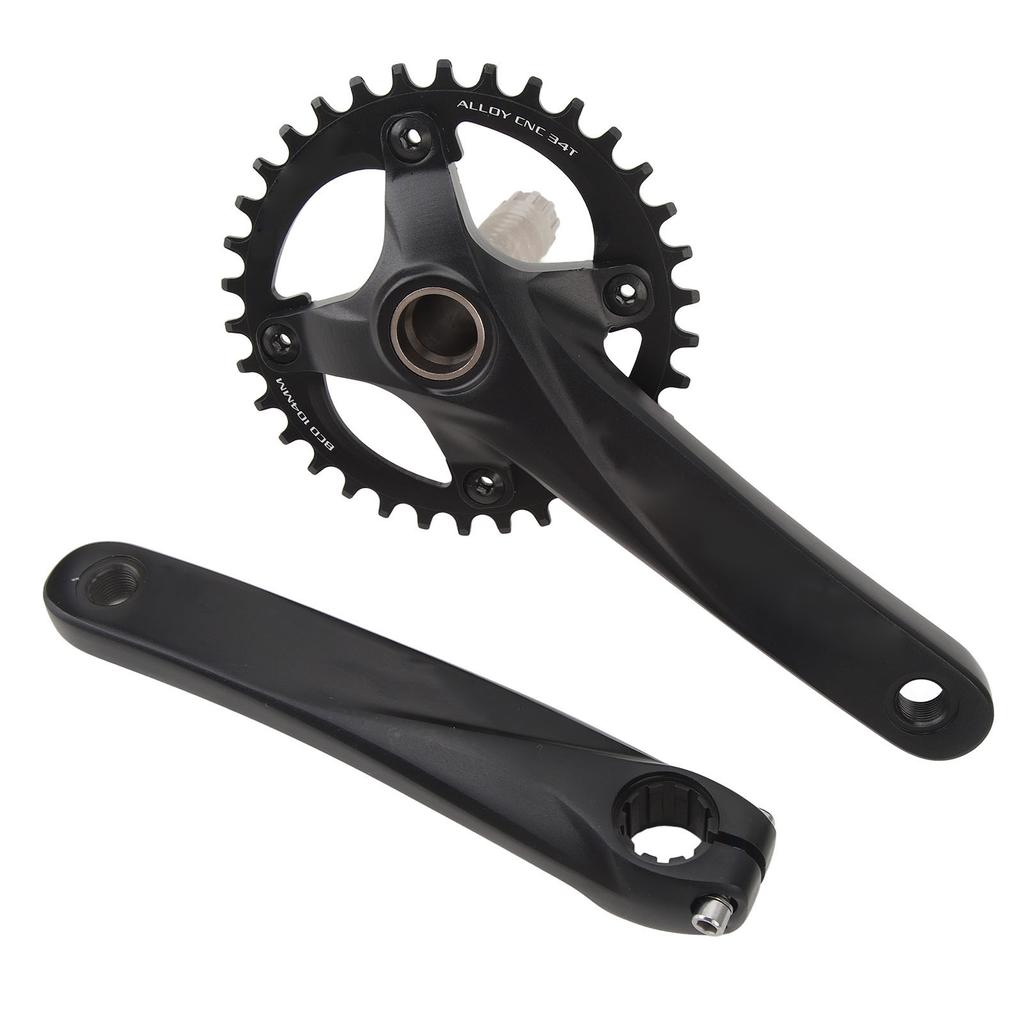 Mountain Bike Crank Arm Set Hollow One Piece Positive Negative Teeth 34T Aluminum Alloy Bicycle Crank Set