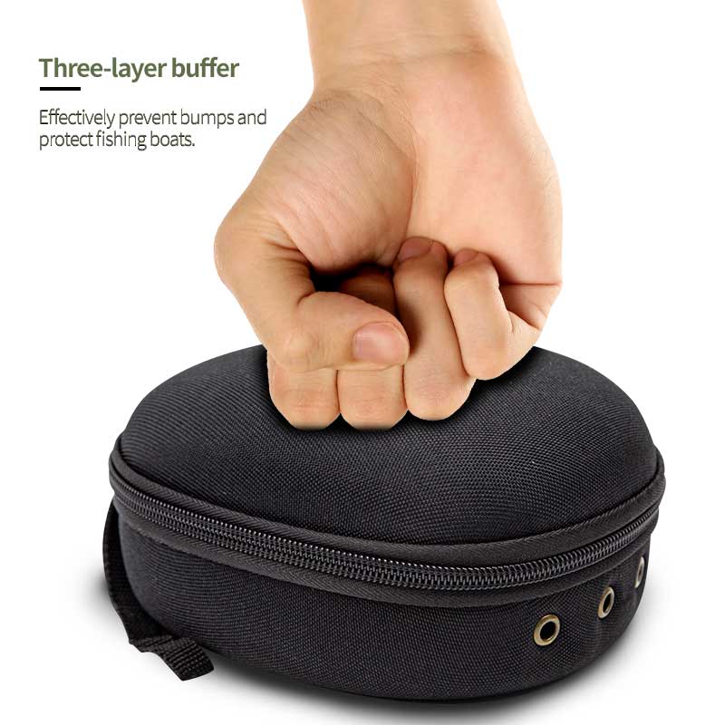 Portable Fishing Reel Bag Protective Case Black 15.5cm Waterproof EVA Outdoor Cover Boxs for Spinning Reel Fishing Tools Tackles