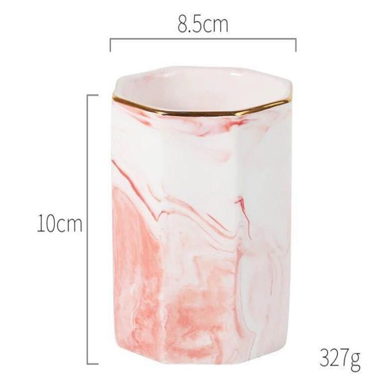 Marble Pattern Pen Holder Ceramic Makeup Brush Cup Storage Cup Storage Cylinder