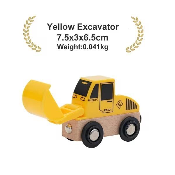 Wooden Magnetic Train Car Locomotive Ambulance Fire Truck Wood Railway Accessories fit for Brand Wooden Tracks Toy For Kids