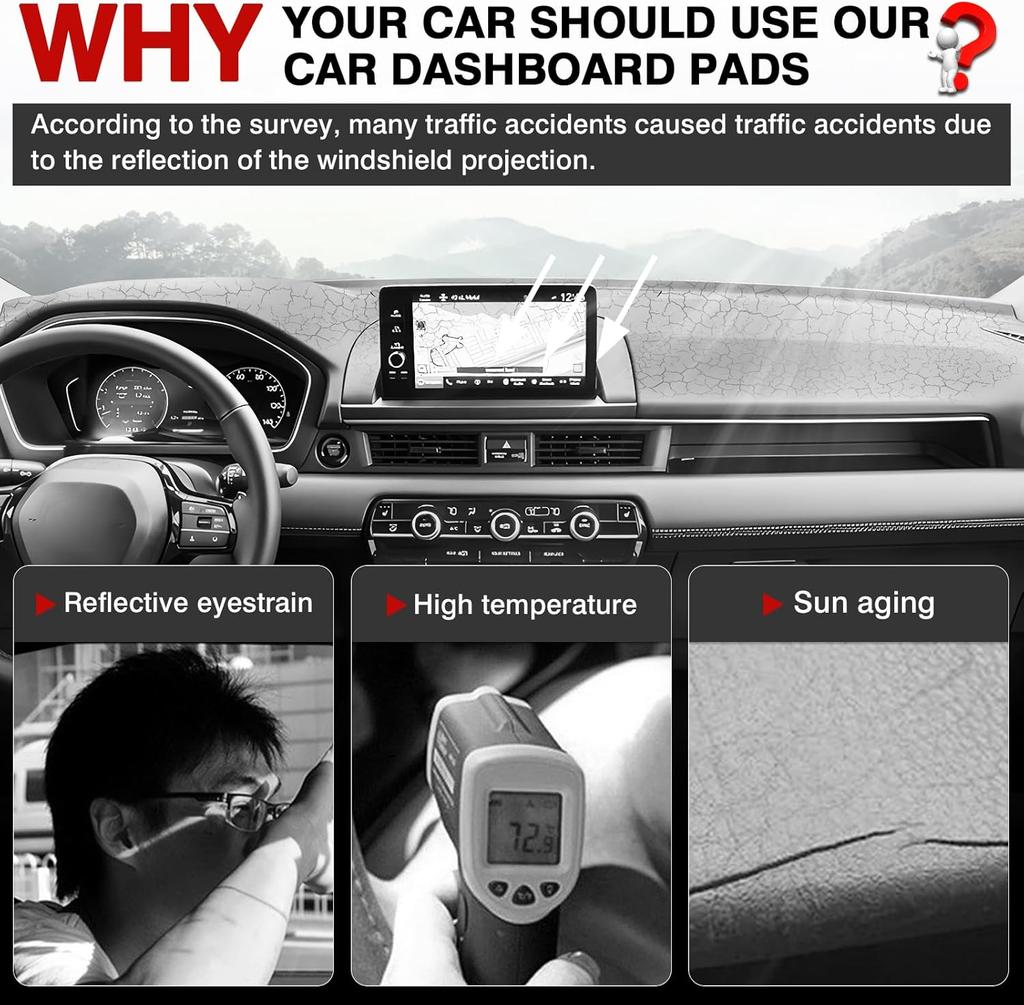 Dashboard Cover For Honda Pilot 2025 2025 2025 2026 Dash Board Protector Pad Dashmat Anti-Slip Mat Carpet Sunshade Accessories