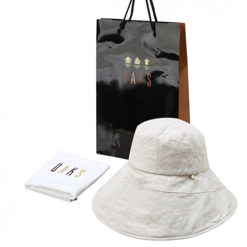 DakS Women S Beige Check contraSt Linen Floppy Hat Dbhe4e121i2
