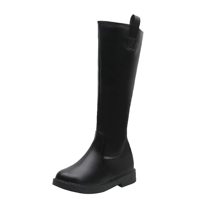 Botas altas negras con mayor cabeza redonda con cremallera lateral en botas  comprar a buen precio — entrega gratuita, reseñas reales con fotos — Joom