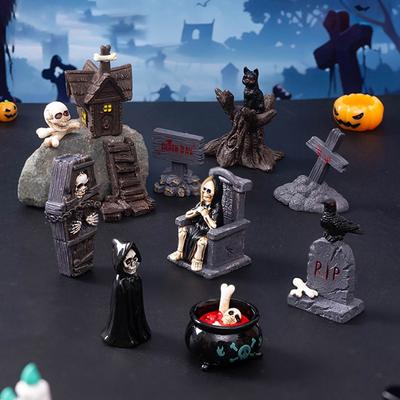 Halloween Decoration Mini Ghost Figurine Scary Pumpkin Ornament Desk Accessorie Halloween Party Accessorie The Day of Dead