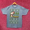 Santa Snoopy Woodstocks Christmas Peanuts Holiday Tee L