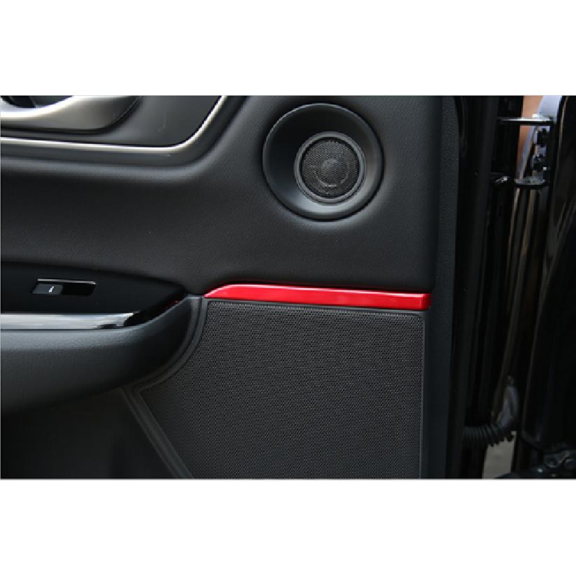 For Honda CRV CR-V 2017- Red Car Door Speaker Cover Trim 4pcs