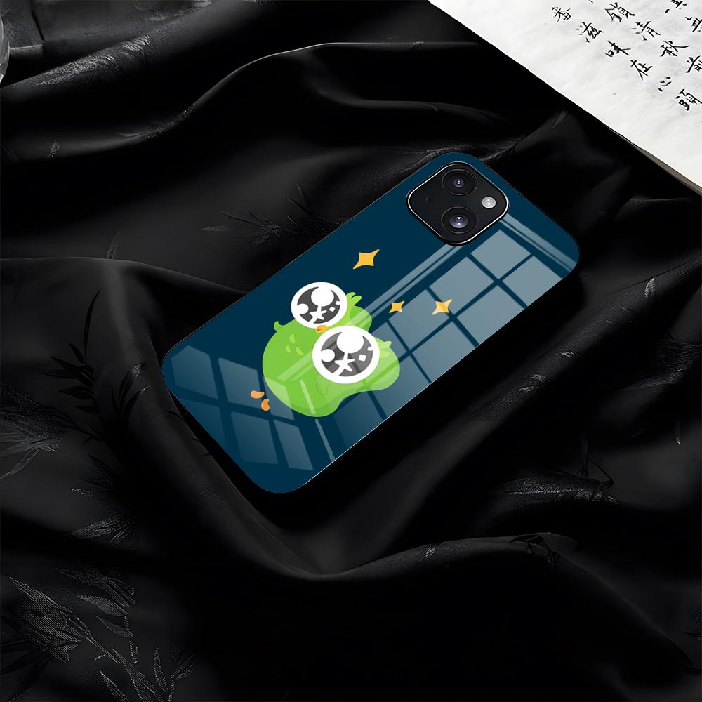 

Duolingo Owl Phone Case For IPhone 17 Pro Max 16 15 14 Pro Max 13 11 Plus Glass Cover iPhone17