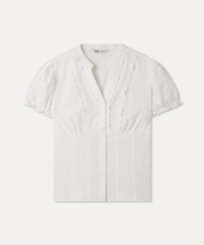 MIXXO V-Neck Frill Shirt_Miwyag609G