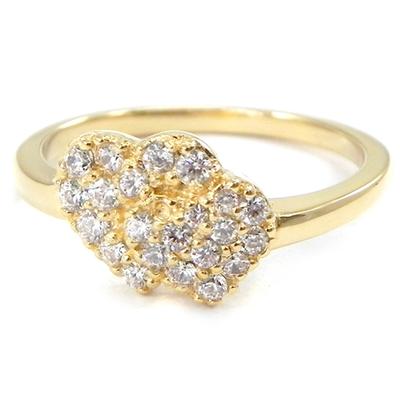 White 'Love' Gold Plated Ring