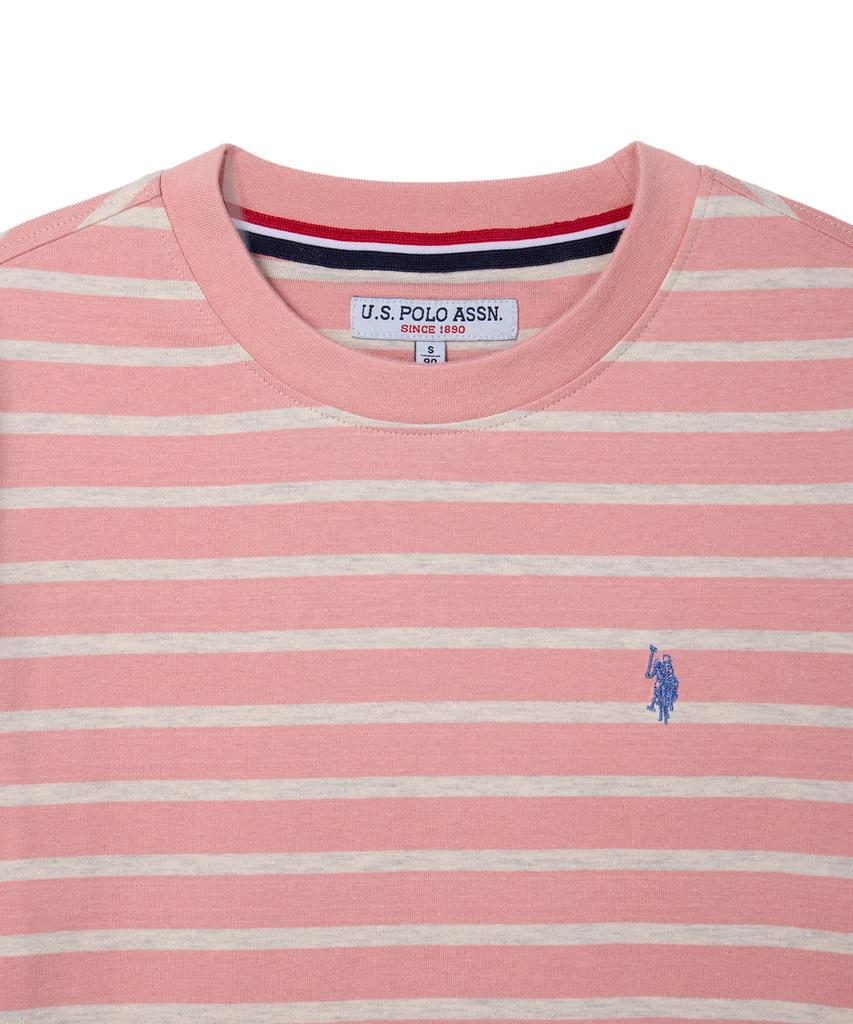 Camiseta Redonda de Algodón USPOLOASSN_Raya Rosa