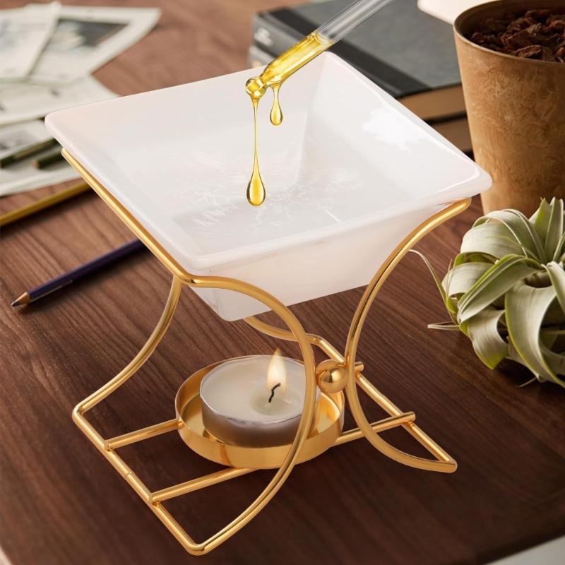 Unique X Shape Ceramic Oil Burners Oil Diffuser Candle Holder for Enhancing Home Ambiances Contemporary Homes Decors
