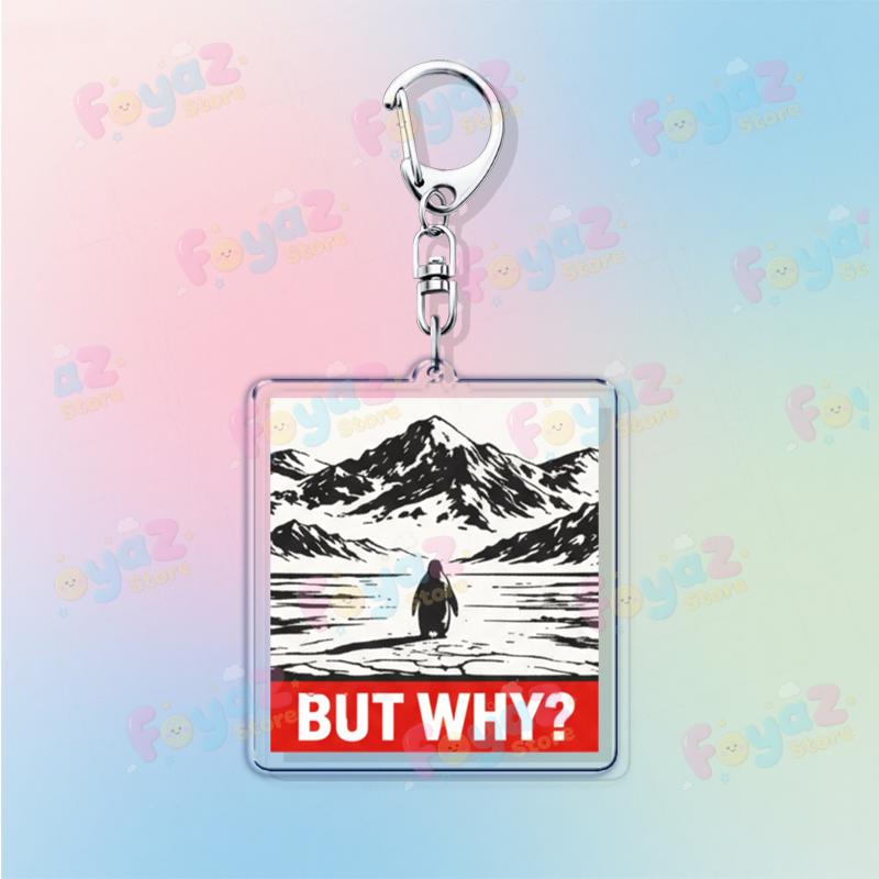 

But Why Penguin Mme Keychains Accessories Bag Nihilist Funny Walking Animal Keychain Key Ring Jewelry Gifts