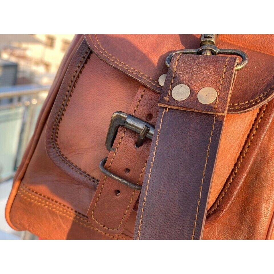Handgemachtes Reisegepäck aus echtem Leder, Weekender, Weekender, Turnbeutel