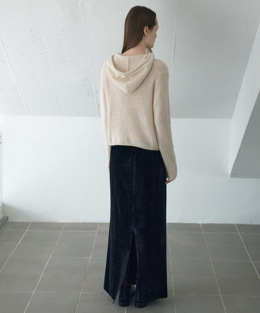Awi Velvet Jersey Skirt_Black