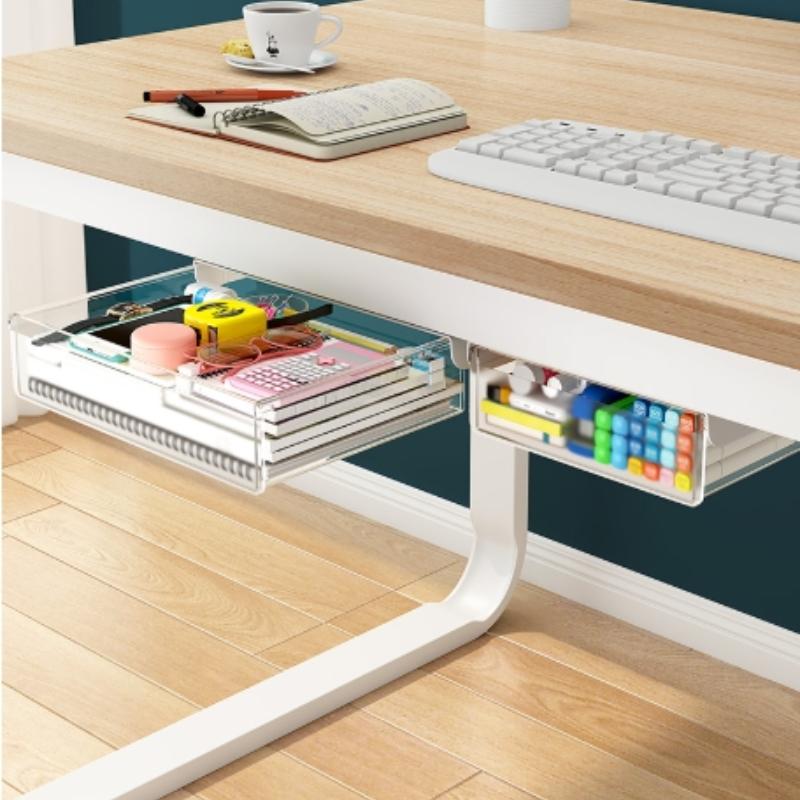 Large Thickened Under-Desk Drawer Storage Box Hidden Organizer for Office And Dorm Miscellaneous Desk Storage Solution