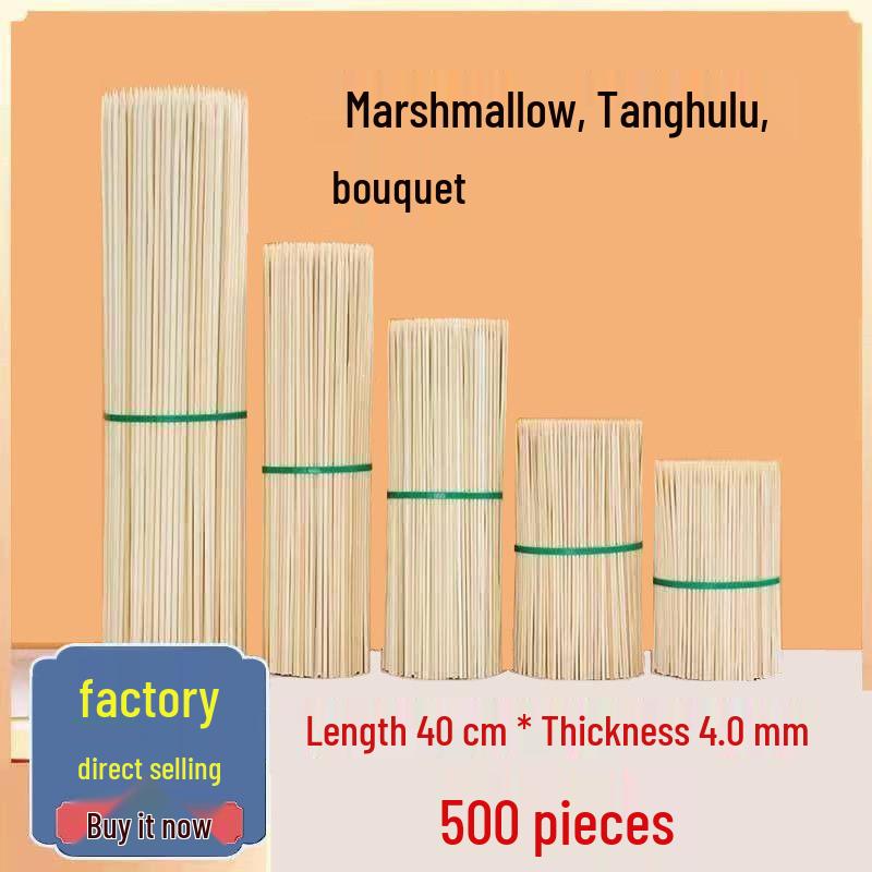 Disposable Bamboo BBQ Skewers for Sausages, Lamb, Bóbó Jī, Fried Skewers, and Tanghulu