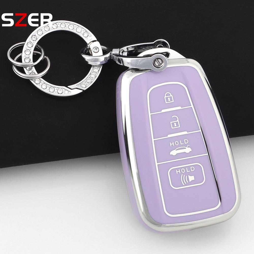 4 Buttons Tpu Remote Car Key Case Cover For Toyota Chr Camry Corolla Rav4 Highlander C-Hr Prius Land Cruiser Prado Key Chain Fob