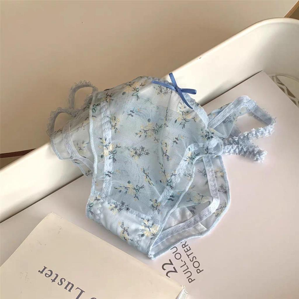 Women's Low-Waist Sexy Mesh Lace Floral Panties