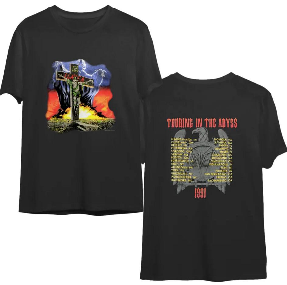 

Vintage 90s SLAYER Seasons In The Abyss 1991 concert tour shirt L