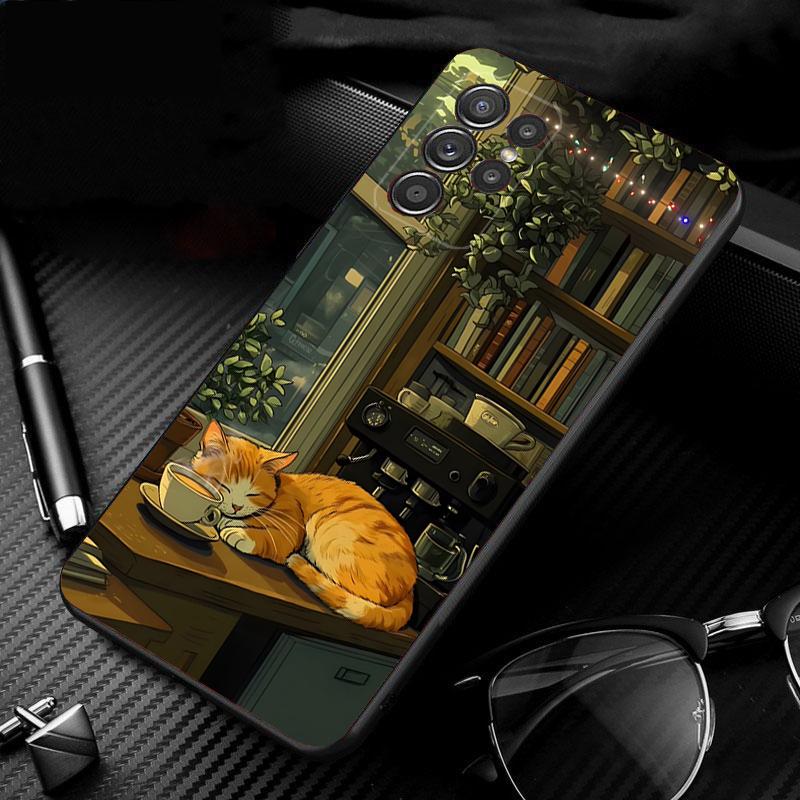 Phone Case For Samsung Galaxy S26 S25 S24 S23 S22 Ultra S23 S22 S25 Plus S24 FE S26Edge Coffee Cafe night Aesthetic