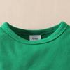Toddler Girl St. Patrick's Day Green Dress Set with Printed Trousers & Shamrock Headband