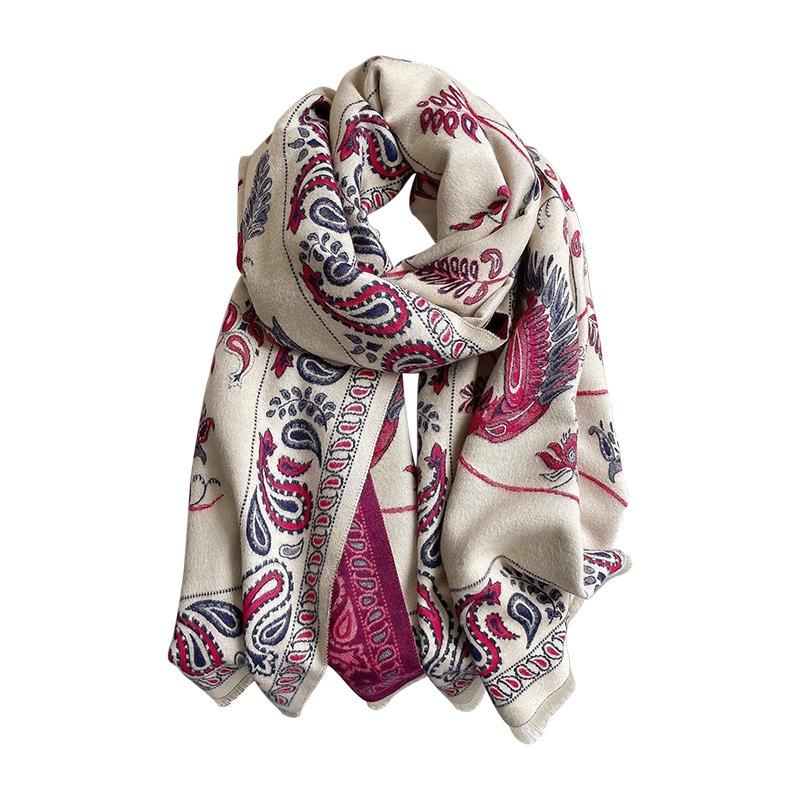 Premium high-quality air-conditioned room shawl outside women's summer office nap imitation cashmere fringed warm scarf