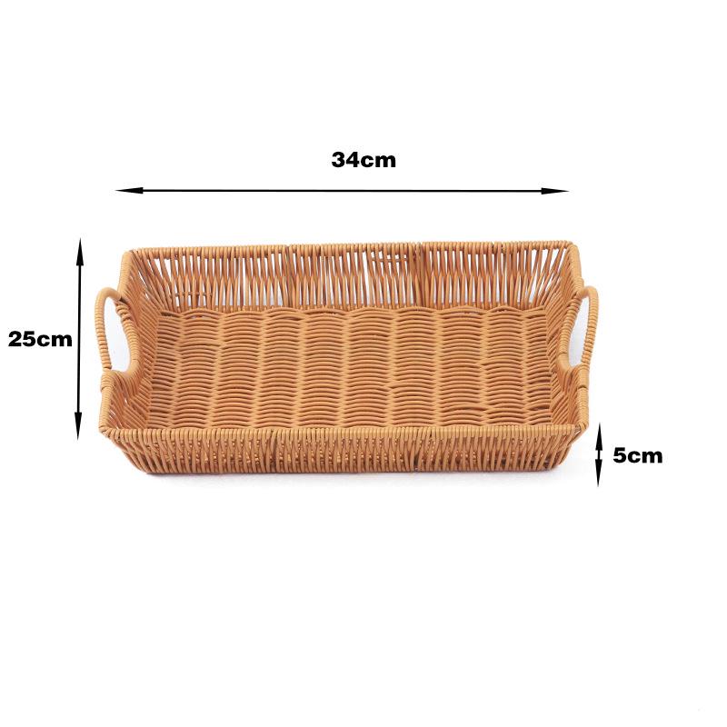 Rattan Weave Fruit & Bread Tray - Snack & Vegetable Storage Basket