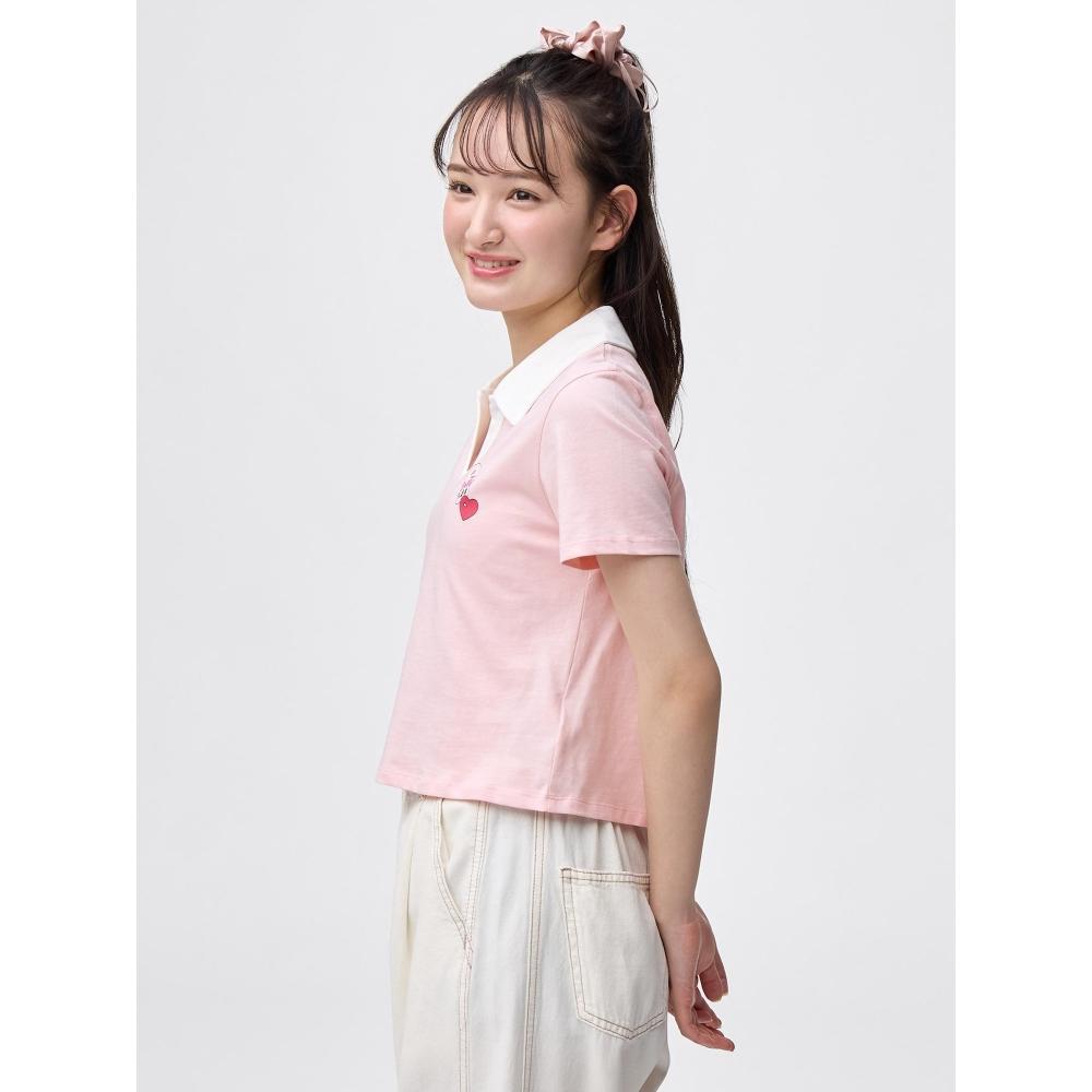 GU by Uniqlo Girls Cropped Polo Shirt Estabunny Jr