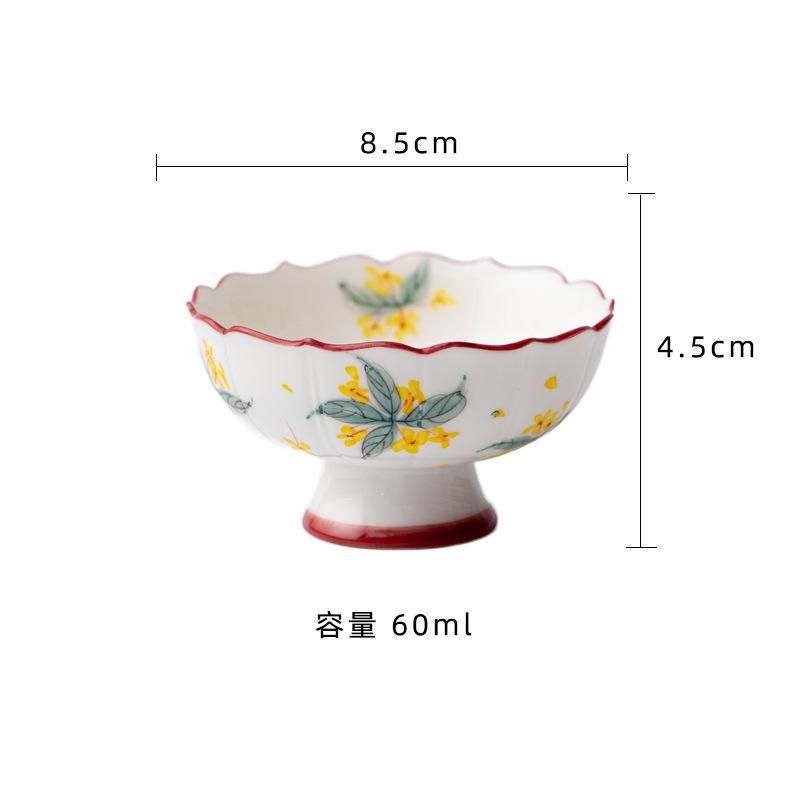 

2pc/lot Hand-painted Osmanthus Teacup Handmade Tea Bowl Set Of Cups Tea-tasting Meditation Cup Chazhan Master Cups Teaset 60ml As Your Choose