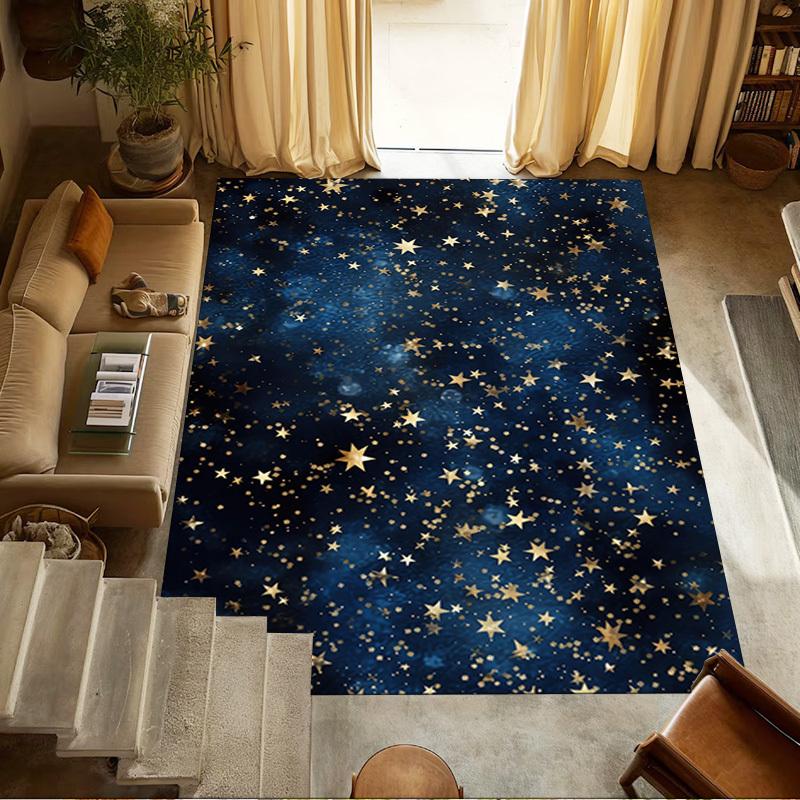 Stars Night Crystal Velvet Office chair mat Area Rug - Non-Slip, Floor Mat, Office Desk Chair Rugs,Christmas Gift-1106102