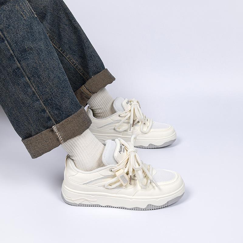 Global mesh white shoes men's ZHQ5616-1 summer breathable men's shoes trendy versatile platform casual board shoes