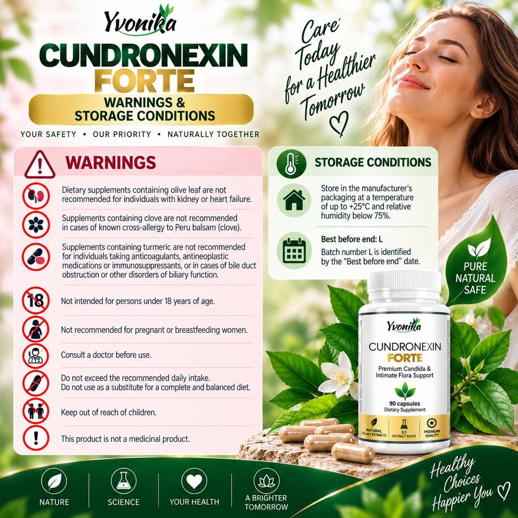 Yvonika Cundronexin Forte – Premium Candida & Intimate Flora Support, 90 Capsules