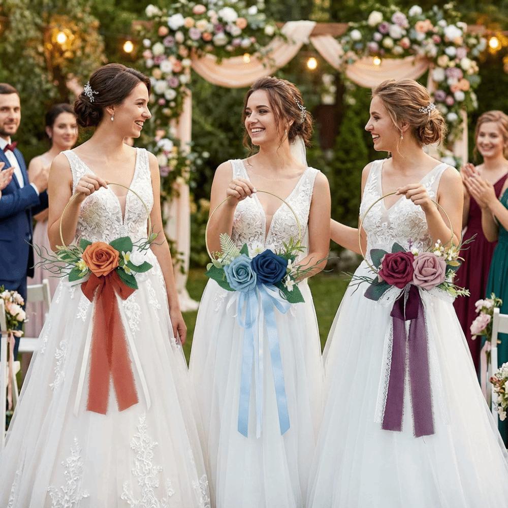 Romantic Artificial Rose Garland Elegant Wedding Decor Wreath  Bridal Shower