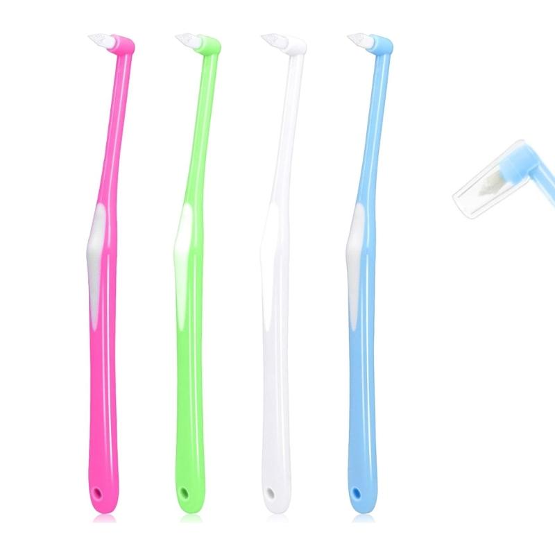 4Piece Single Tufts Toothbrush Set Gentle Dental Cleaning for Sensitive Gums and Dental Appliances