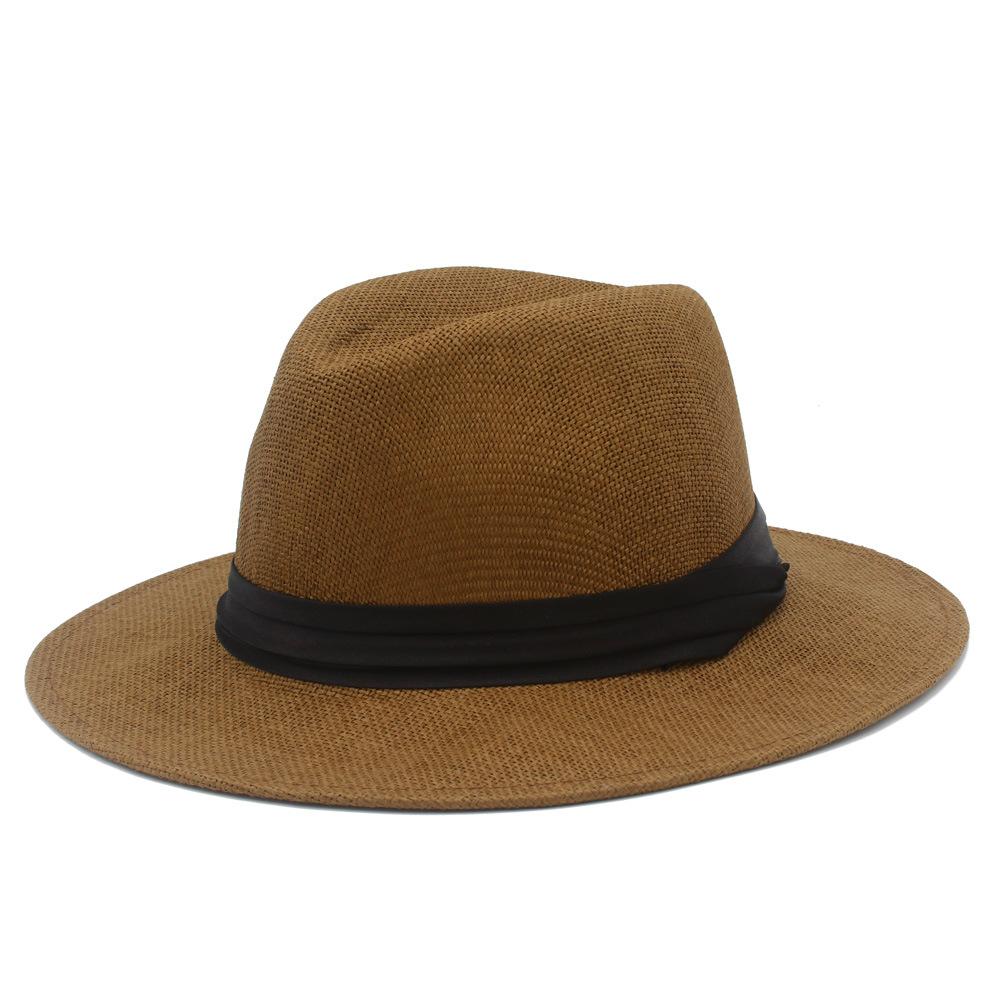 Hot-selling fashion Panama straw hat spring and summer outdoor sunshade beach hat men's and women's versatile big eaves sun protection straw hat