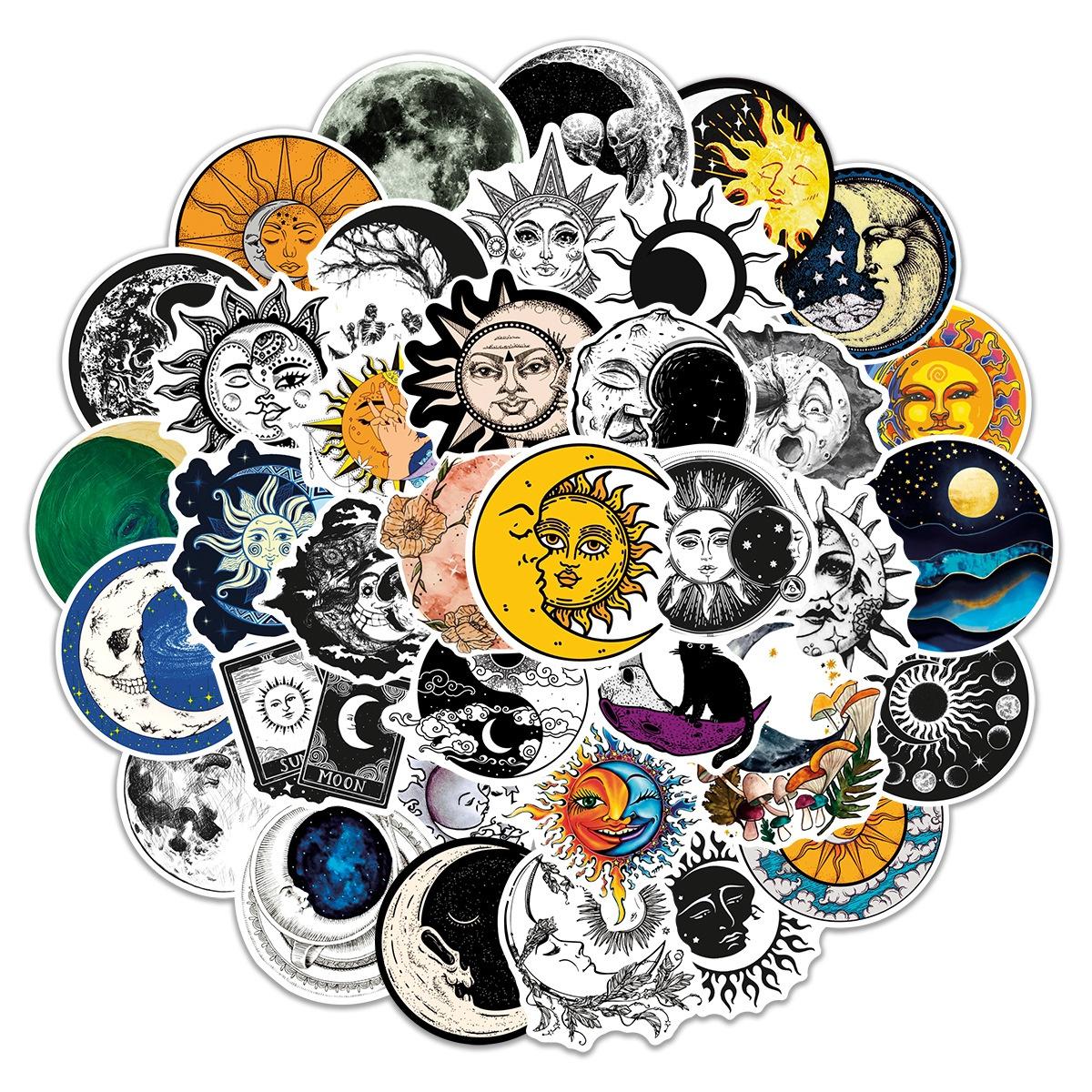 

10/50Pcs Cool Witch Moon Gothic Cartoon Stickers Aesthetic Art Decals Scrapbook Laptop Guitar Phone Graffiti Sticker Kids Toy 10pcs