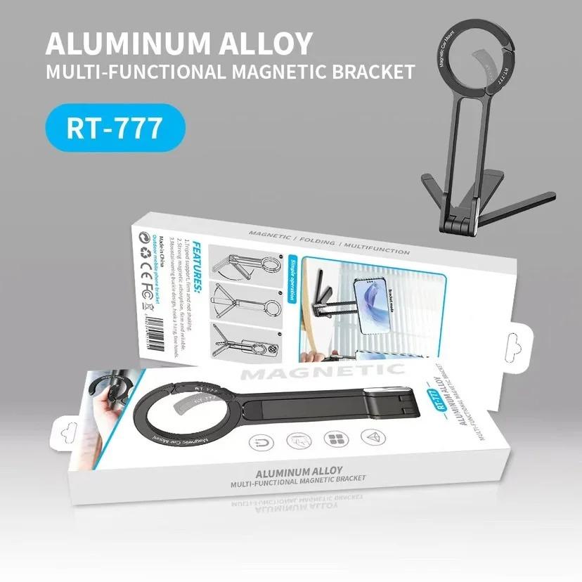 Karabinou upevněný stativ na telefon pro iPhone Přenosný oboustranný magnetický stativ Stolní držák Držák telefonu