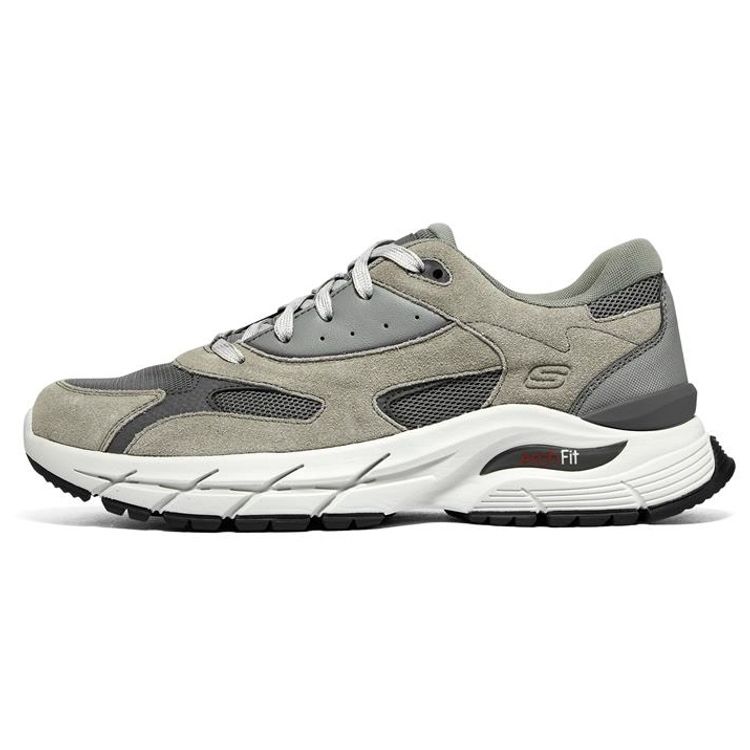 Skechers Arch Fit Fabric Retro Low Top Lifestyle Shoes Men Sneaker Gray 210482-GRY