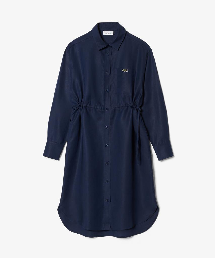 Lacoste Women'S Long Sleeve Linen Blended Shirt Dress Ef8271-56G 166