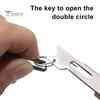 Otwieracz do pierścieni ze stali nierdzewnej z łańcuszkiem koralikowym Przenośne podwójne narzędzia do otwierania pierścieni Akcesoria do wędkowania na świeżym powietrzu